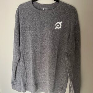 Peloton Heather Grey Long Sleeve Crewneck Sweater With Logo Size Large
